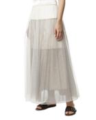 Peserico Color Blocked Tulle Maxi Skirt