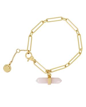 Allsaints Rose Quartz Charm Large Link Bracelet