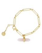 Allsaints Rose Quartz Charm Large Link Bracelet