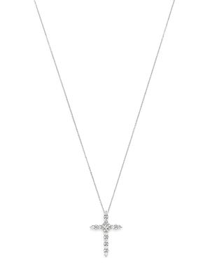 Bloomingdale's Diamond Cross Pendant Necklace In 14k White Gold, 1.0 Ct. T.w. - 100% Exclusive