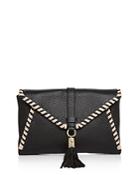 Milly Astor Contrast Whipstitch Clutch