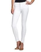 J Brand 835 Mid-rise Cropped Skinny Jeans In Blanc