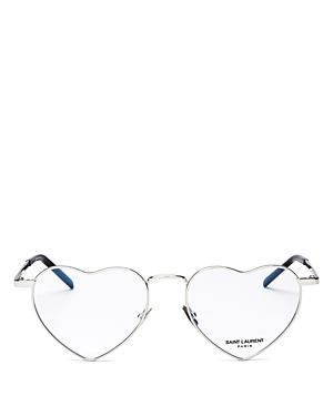 Saint Laurent Women's Heart Shape Clear Glasses, 52mm
