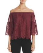 Finn & Grace Off-the-shoulder Lace Bell Sleeve Top - 100% Exclusive