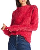 1.state Eyelash Textured Whipstitch Sweater