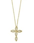 Diamond Cross Pendant Necklace In 14k Yellow Gold, .20 Ct. T.w. - 100% Exclusive