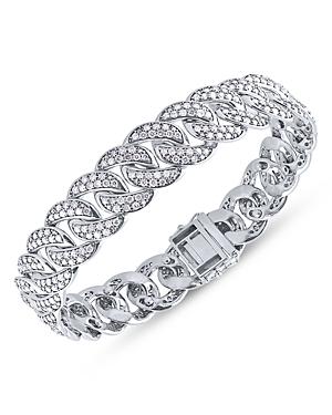 Bloomingdale's Men's Diamond Cuban Link Bracelet In 14k White Gold, 10.0 Ct. T.w. - 100% Exclusive