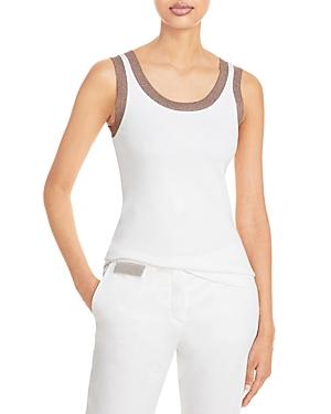 Fabiana Filippi Metallic Knit Trim Tank