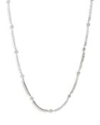 Luv Aj Crystal Daisy Ballier Necklace In Silver Tone, 15-17.5