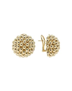 Lagos 18k Gold Caviar Bold Button Stud Earrings