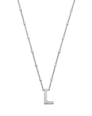 Kendra Scott Letter L Adjustable Pendant Necklace In Rhodium Plated, 19