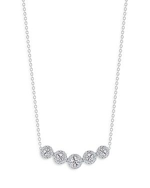 De Beers Forevermark Center Of My Universe Halo Five Stone Necklace In Platinum, 0.95 Ct. T.w.