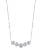 De Beers Forevermark Center Of My Universe Halo Five Stone Necklace In Platinum, 0.95 Ct. T.w.