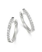 Bloomingdale's Diamond Hoop Earrings In 14k White Gold - 100% Exclusive