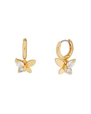 Kate Spade New York Social Butterfly Cubic Zirconia Butterfly Charm Huggie Hoop Earrings