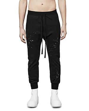 Thom/krom Slim Fit Paint Splatter Drop Crotch Trousers