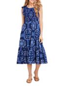 Vineyard Vines Scarf Print Smocked Midi Dress