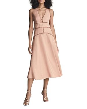 Reiss Leena Cutout Embroidered Midi Dress