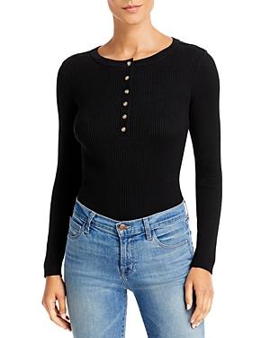 Aqua Henley Ribbed Knit Bodysuit - 100% Exclusive