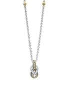 Lagos 18k Yellow Gold & Sterling Silver Newport Diamond Knot Pendant Necklace, 16-18