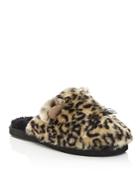 Kate Spade New York Belindy Leopard Print Faux Fur Cat Slippers