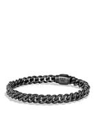 David Yurman Petite Pave Curb Link Bracelet With Black Diamonds