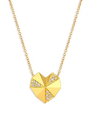 Bloomingdale's Diamond Heart Pendant Necklace In 14k Yellow Gold, 0.18 Ct. T.w. - 100% Exclusive