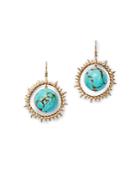 Annette Ferdinandsen Design 14k Yellow Gold Turquoise Earth & Sun Drop Earrings