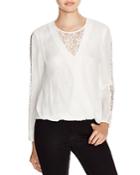 Chelsea And Walker Carla Lace-underlay Draped Silk Blouse - 100% Bloomingdale's Exclusive