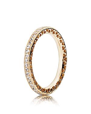 Pandora Ring - 14k Gold, Sterling Silver & Cubic Zirconia Hearts Of Pandora