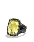 David Yurman Chatelaine Ring With Lemon Citrine And Black Diamonds