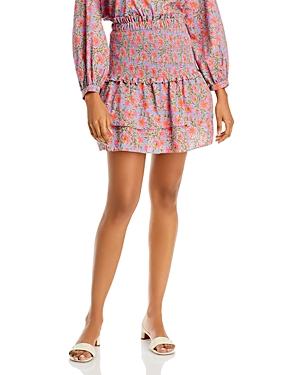 Charina Sarte Botanica Floral Print Smocked Skirt