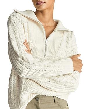 Reiss Alexis Half Zip Cable Knit Sweater