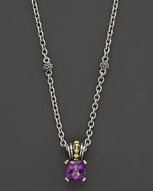 Lagos 18k Gold And Sterling Silver Prism Amethyst Necklace, 16