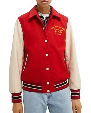 Scotch And Soda Varsity Jacket With Chest Artwork