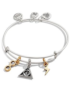 Alex And Ani Two-tone Harry Potter Deathly Hallows Adjustable Charm Bracelet