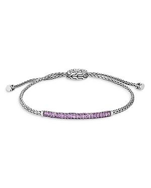 John Hardy Sterling Silver Classic Chain Amethyst Small Pull Through Bracelet
