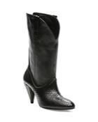 The Kooples Women's Faux Python High Heel Leather Boots