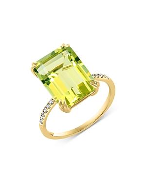 Bloomingdale's Lemon Quartz & Diamond Ring In 14k Yellow Gold - 100% Exclusive