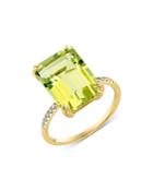 Bloomingdale's Lemon Quartz & Diamond Ring In 14k Yellow Gold - 100% Exclusive