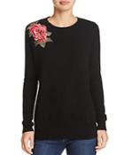 C By Bloomingdale's Embroidered Patch Cashmere Sweater - 100% Exclusive