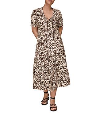 Whistles Ada Animal Print Midi Dress