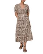 Whistles Ada Animal Print Midi Dress