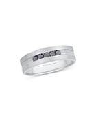 Bloomingdale's Men's Black Diamond Band In 14k White Gold, 0.25 Ct. T.w. - 100% Exclusive