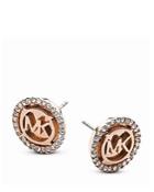 Michael Kors Pave Mk Logo Stud Earrings