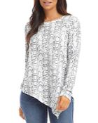 Karen Kane Asymmetric Snake Print Top