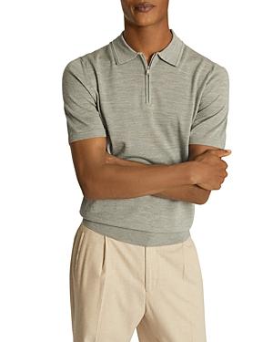 Reiss Maxwell Regular Fit Zip-up Merino Wool Polo Shirt