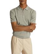 Reiss Maxwell Regular Fit Zip-up Merino Wool Polo Shirt