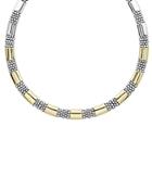 Lagos 18k Yellow Gold & Sterling Silver High Bar Collar Necklace, 16