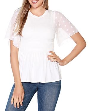 Belldini Flutter Sleeve Peplum Top